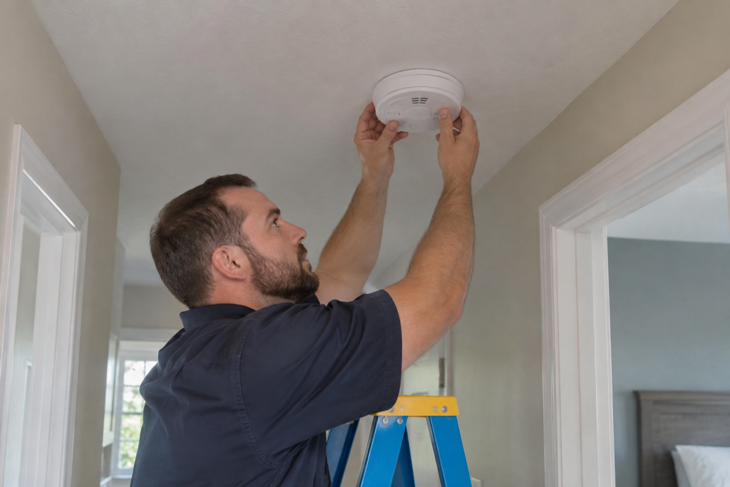 Carbon monoxide detector installation in an Ohio home